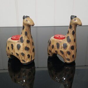 Peir One Giraffe Tea Light Candle Holders Ceramic, set of two